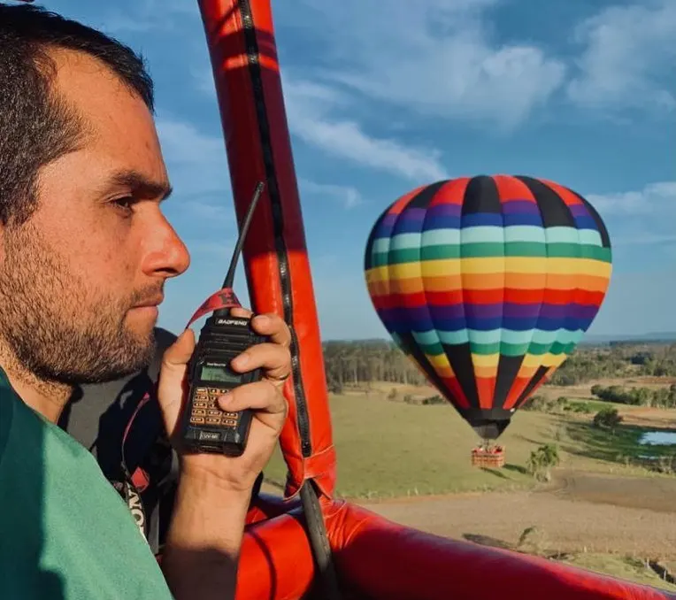 Irídio Boni, piloto da Canyon Sul Balonismo